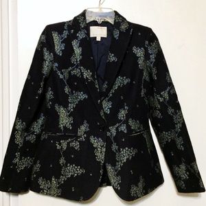Banana Republic Navy Floral Blazer